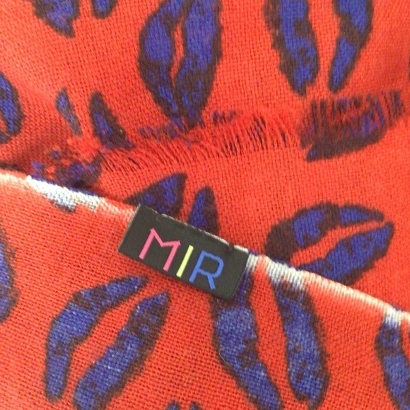 Mir scarf wrap red women wool cashmere - Picture 4 of 8